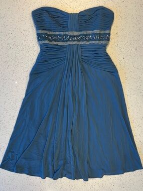 VINTAGE BCBG MAX AZRIA Strapless Silk Blend Beaded Dress - 90s/Y2K Fairycore